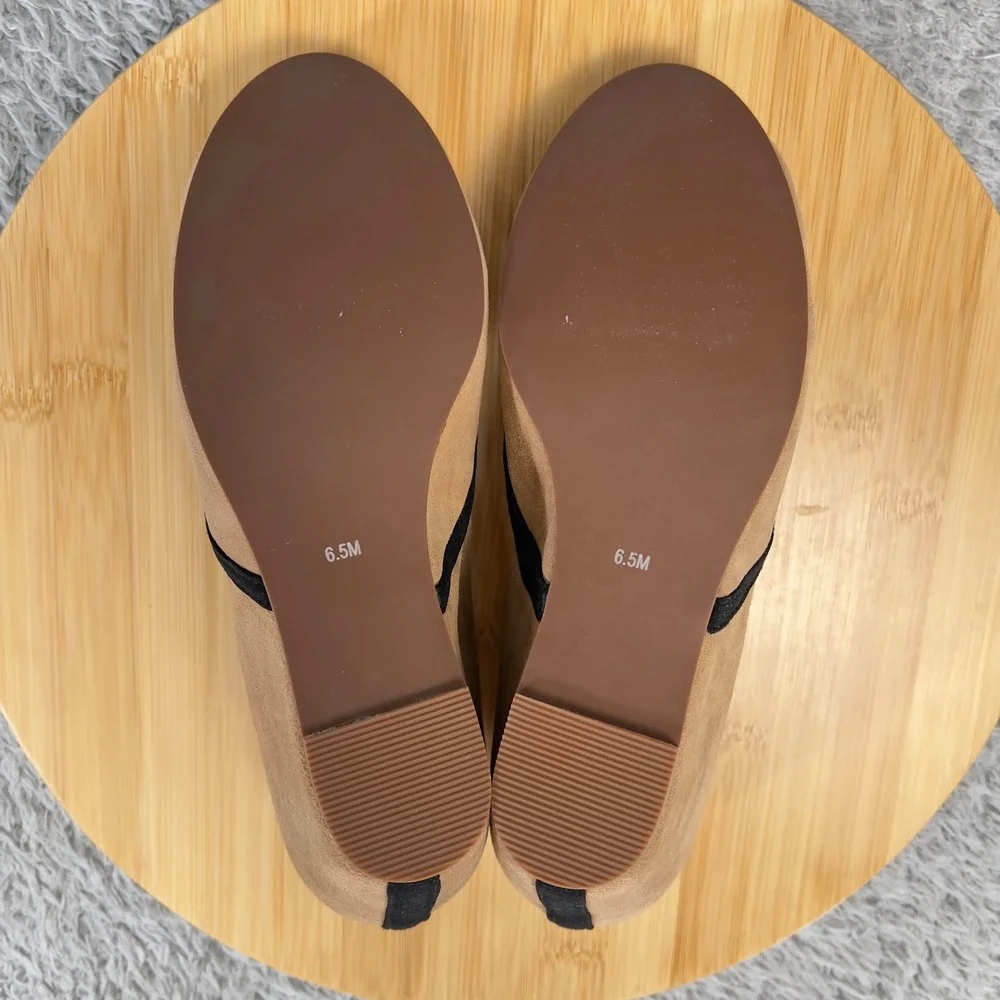 Jeffrey Campbell LadyLike Tan Suede Wedge Pumps Bow Womens Size 6.5 New Havana